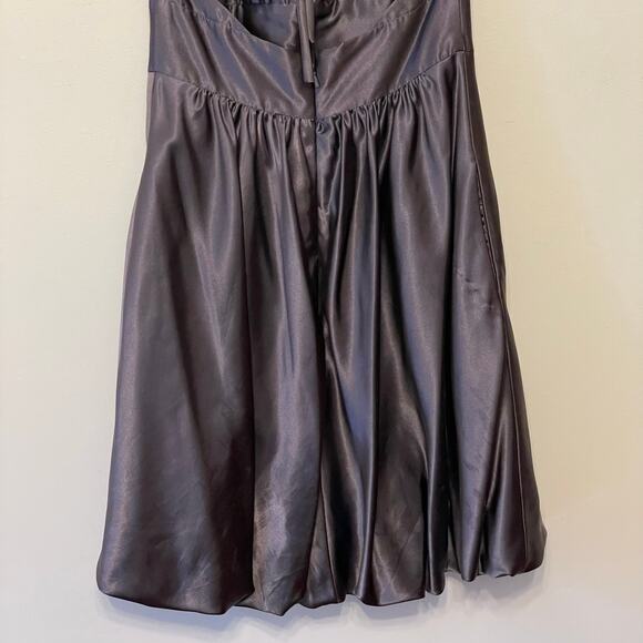 Cache 4 formal mini dress cocktail party rhinestone pleated bubble hemline gray - Picture 7 of 7